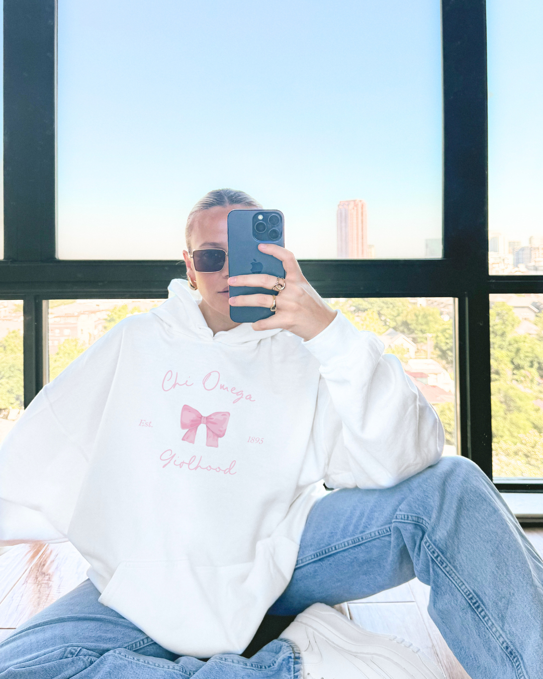 Pink Girlhood White Hoodie