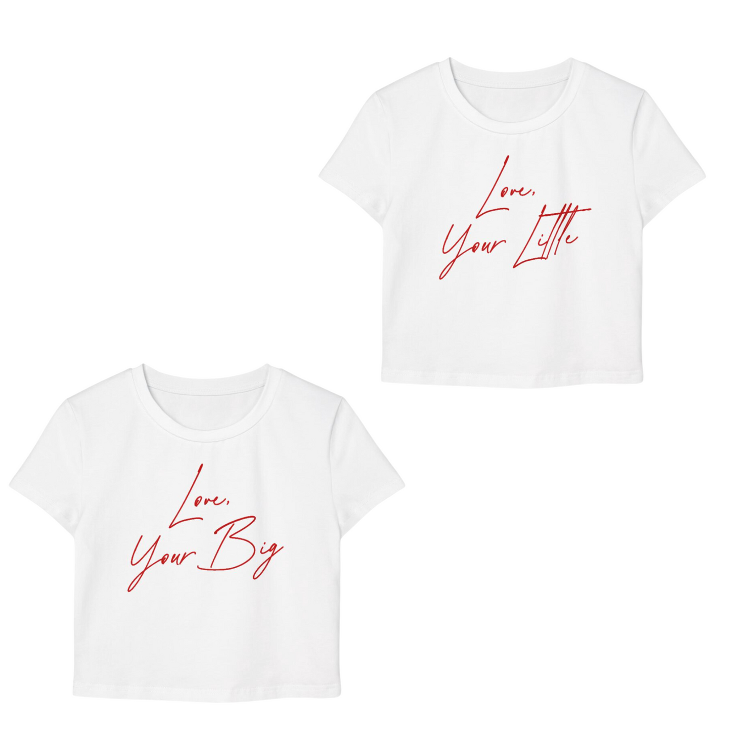 Red Cursive Script Big / Little