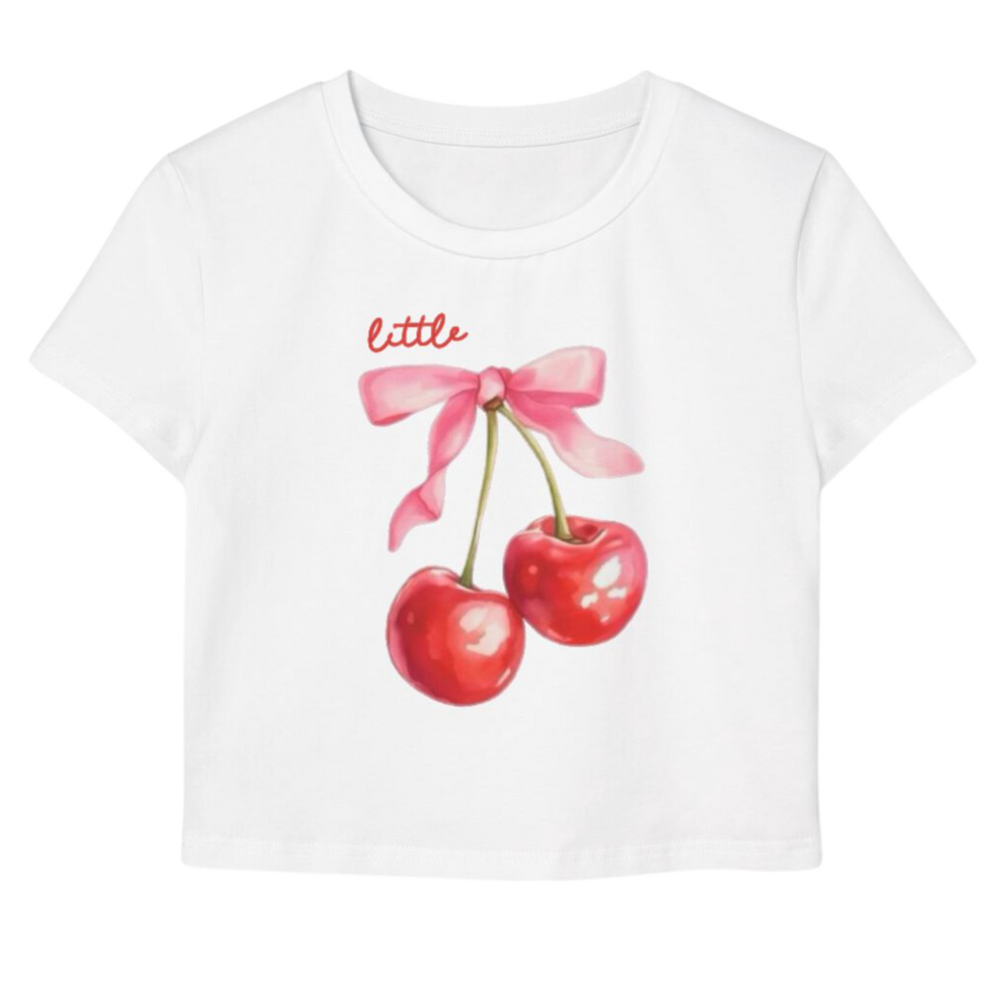 Pink Bow Red Cherry Big / Little Crop Top