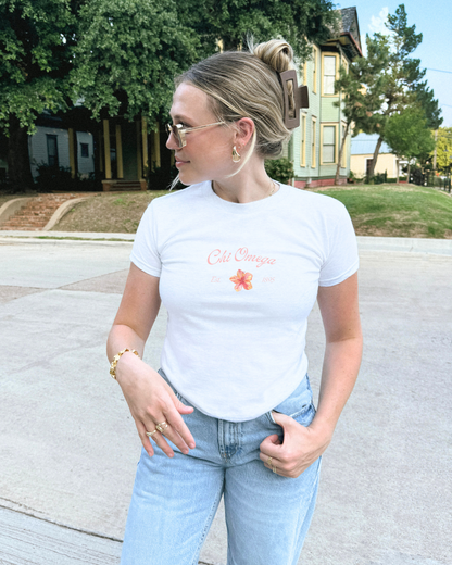 Tropical Flower White T-Shirt