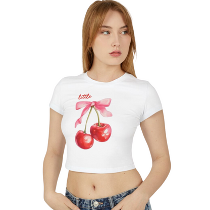 Pink Bow Red Cherry Big / Little Crop Top