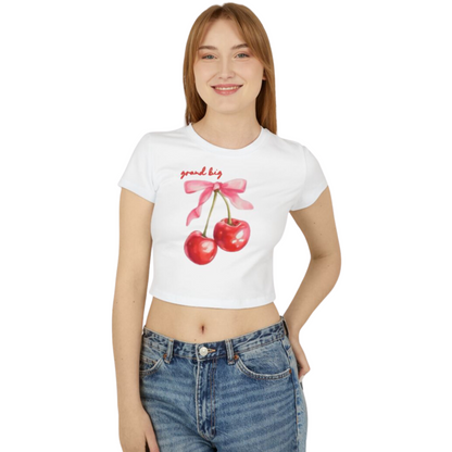 Pink Bow Red Cherry Big / Little Crop Top